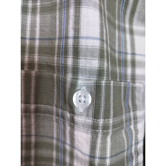 M565) L.L Bean Men's Traditional Fit green White Plais Long Sleeve Shirt Large? - Picture 5 of 8